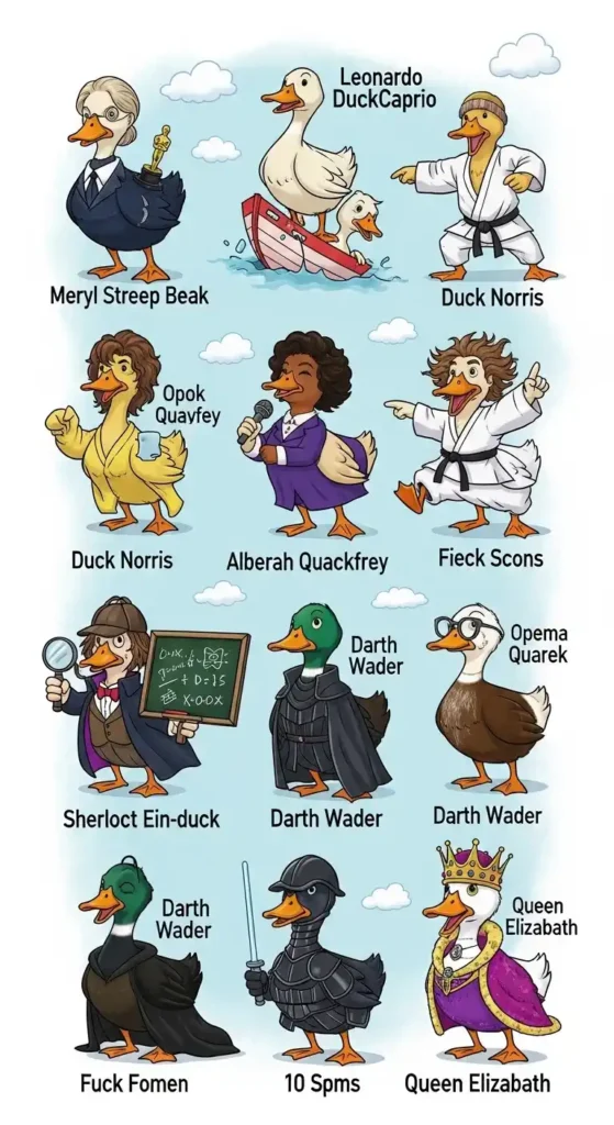 Duck Puns Names (Celebrities & Characters)
