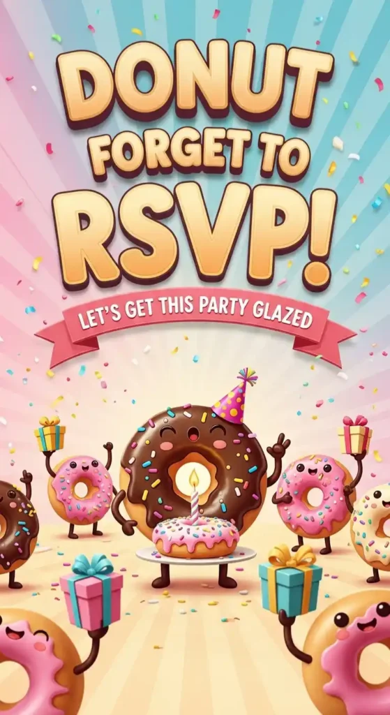 Donut Birthday Puns for Party Invitations