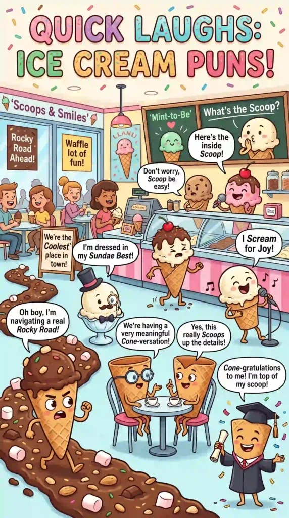 Quick Laughs Ice Cream Puns One Liners